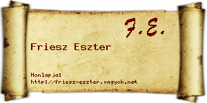 Friesz Eszter névjegykártya